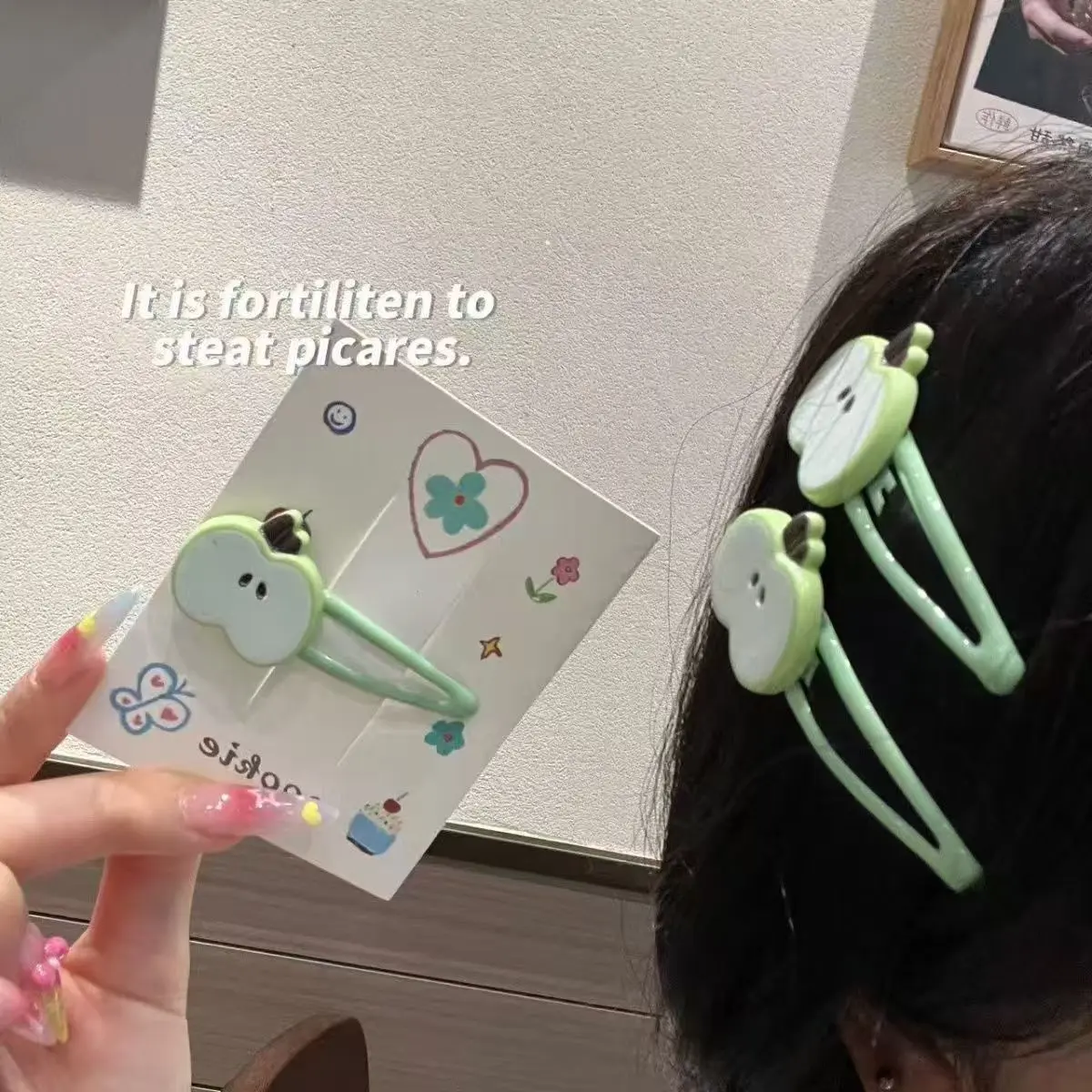 20-Piece Cute Apple Design Hair Clips Set – Trendy Minimalist Fruit Aesthetic Hair Accessories, Strong Hold Non-Slip Claw for Thick Hair, Sweet Daily Styling Gift for Women & Girls