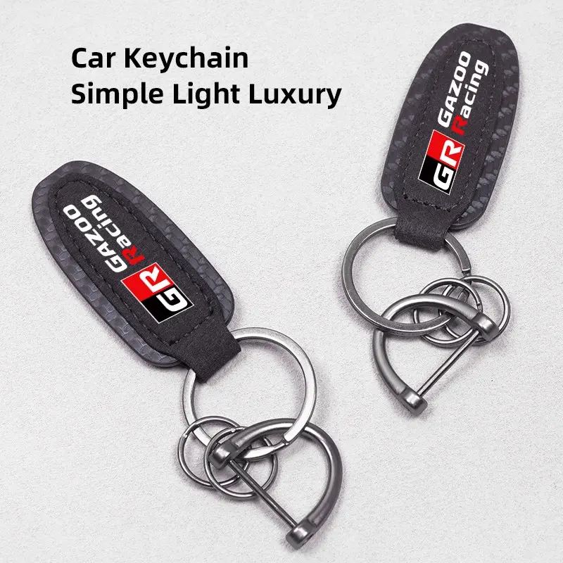 Metal Leather Car Keychain Car Key Ring For Toyota 86 Corolla Camry Yaris Supra RAV4 Land Cruiser Prado 4Runner Hilux Prius bZ4X Sequoia Tundra Agya Highlander Urban Cruiser Mirai AQUA Fortuner VENZA Aygo Tacoma Harrier Avalon Rumion Markx bZ3X bZ3C RAIZE