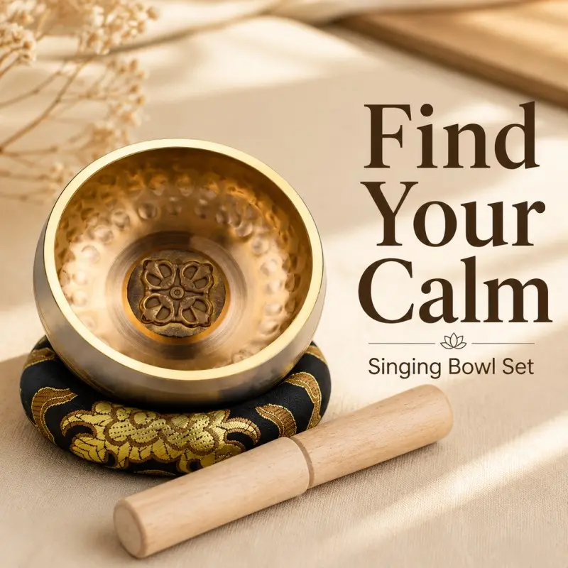 Vajra Singing Bowl 3.15 Inch, Nepalese Craftsmanship, Bright Crisp Sound, Ideal for Meditation, Perfect Gift Option, Percussion Instrument