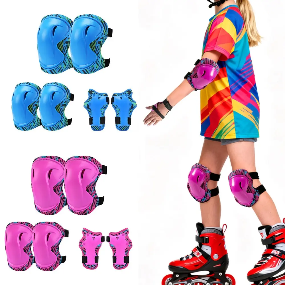 6pcs/1set Youth/adult Knee Pads Elbow Pads with Wrist Guards, Protective Gear Set Adjustment for Roller Skating, Skateboard, Cycling, Bike, Biking, Scooter