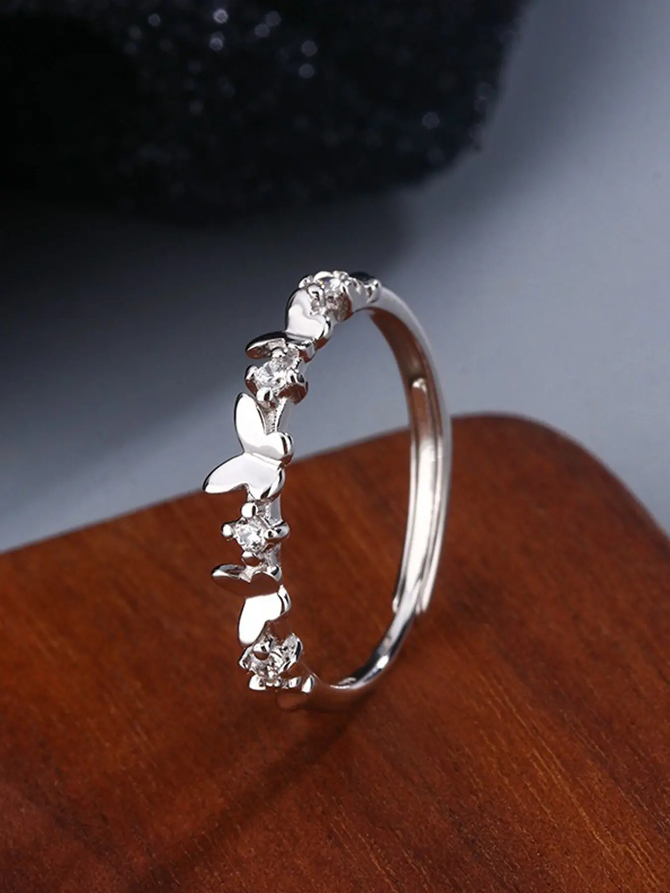 925 Silver Butterfly Open Ring for Women, Adjustable Hypoallergenic Jewelry, Perfect Gift for Valentine's Day, Birthday, Best Friend