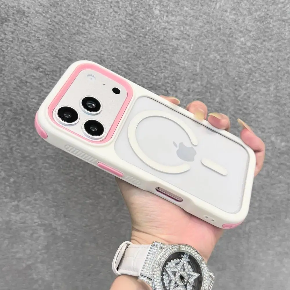 Luxury PC TPU Magnetic 3in1 for Magsafe Phone Case for iPhone 17 16 15 14 Plus 13 Pro Max 17Pro Transparent Armor Cover