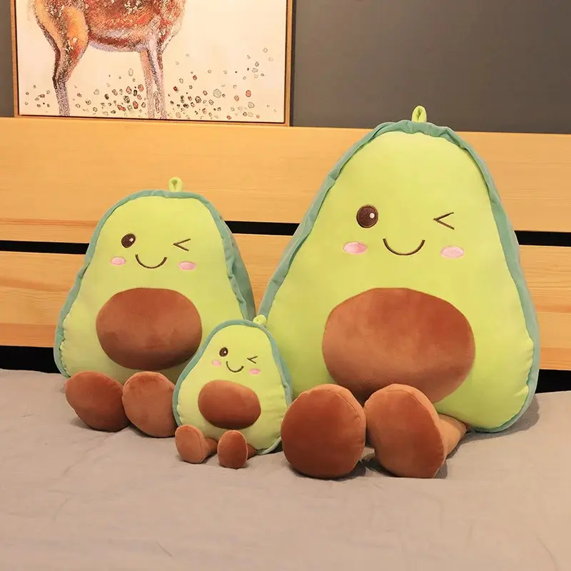 30-85CM Kawaii Cartoon Simulation Anime Avocado Stuffed Fruit Plush Toy Children's Avocado Handmade Doll Festival Gift
