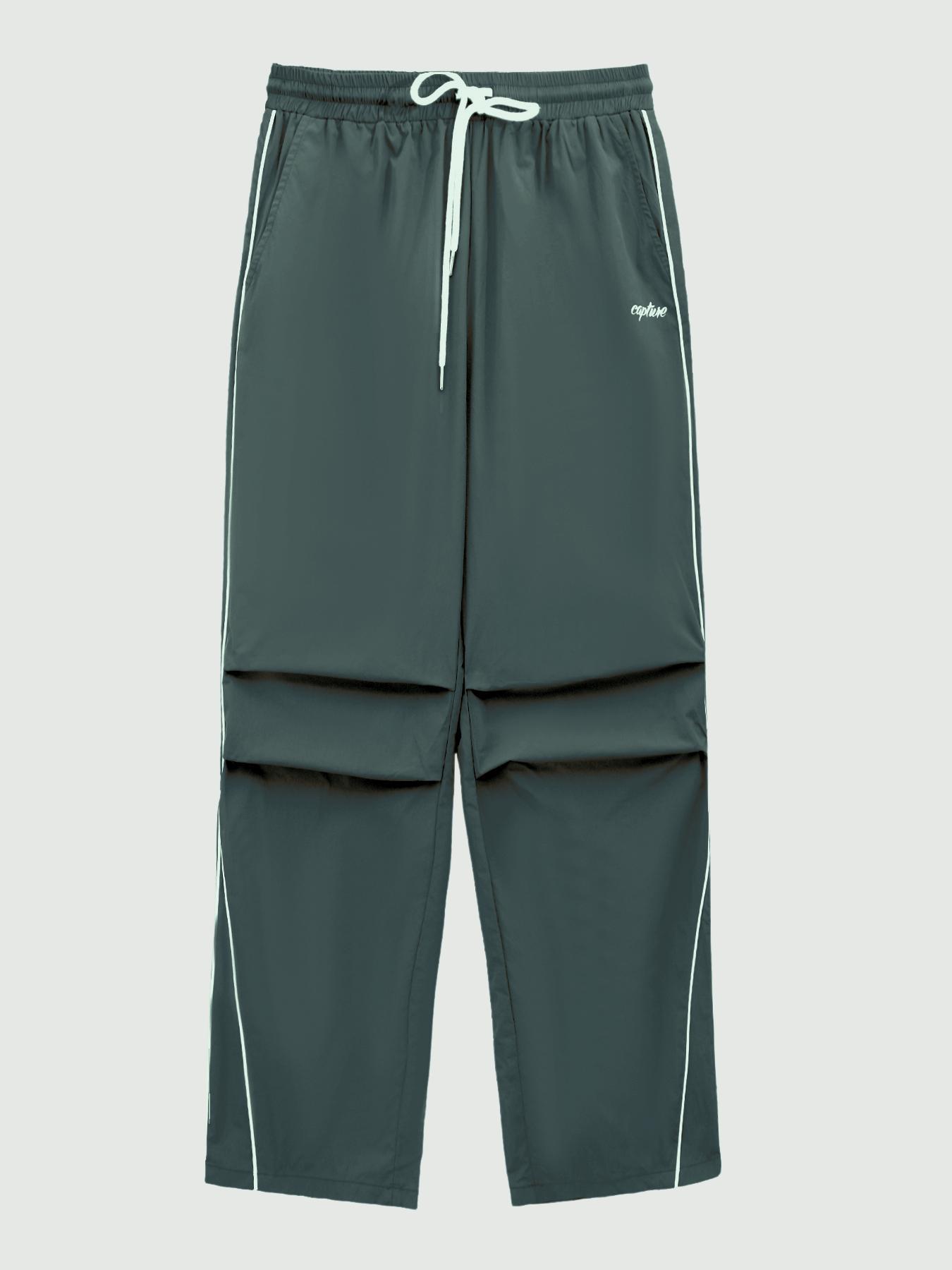 Men's Letter Print Drawstring Waist Athletic Pants, Casual Comfy Contrast Binding Pocket Straight Leg Trousers for Daily Wear, Unisex Workout Bottoms for All Seasons, High Leg Bottoms, Sportswear, Workout Clothes