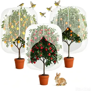 3pcs Fruit Tree Netting with Zipper and Drawstring,2.62 * 3.28 Ft Bird Garden Netting for Garden Protection,Cover for Blueberry Tomato Strawberry and Plants Protection from Insect Squirrels Birds