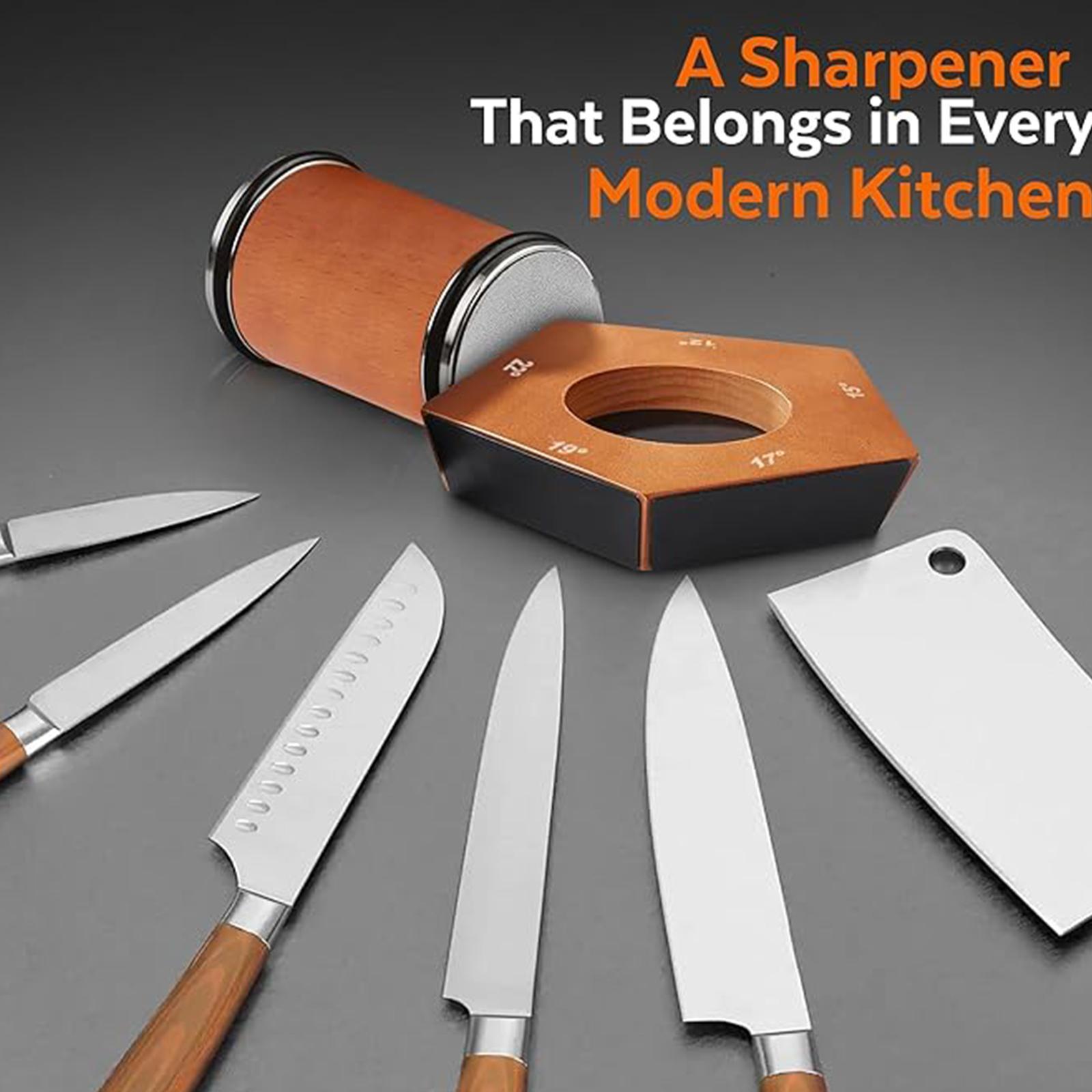 5-sided Rolling Wheel Knife Sharpener, 1 Set 4-angle Sharpening Knife Sharpener with Fixing Disc & Roller, Easy To Use Knife Sharpening Tool for Kitchen