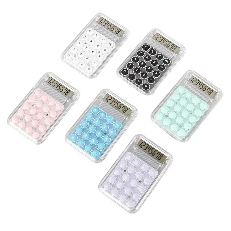 Cute Mini Pocket Calculator, Candy Color Portable Small Handheld Calculator for Students Kids Gift, Accounting Finance Office Work Calculator，Mechanical Switch Calculator for Home, School, Office