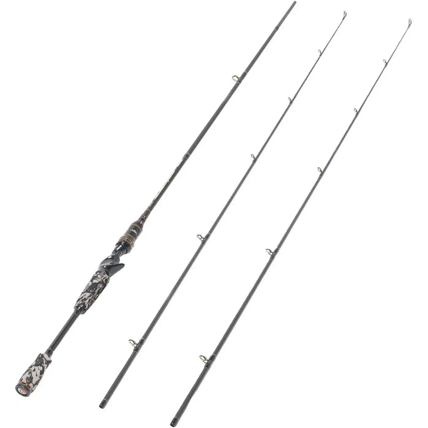 E Series - Camo Legend 2- 7- Casting Rod 24 Ton Carbon Fiber Baitcasting with 2 Tips - Medium and Medium Heavy Portable Bass Fishing Rod Baitcaster JianShuLuxe
