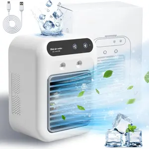 Rechargeable Wireless Mini Mist Cooling Fan, 25W Rechargeable Portable Cooling Fan, Personal Cooling Fan with 2 Wind Speed Settings and 2 Mist Settings, Ideal for Small Spaces Such as Bedrooms, Offices, and Outdoor Areas
