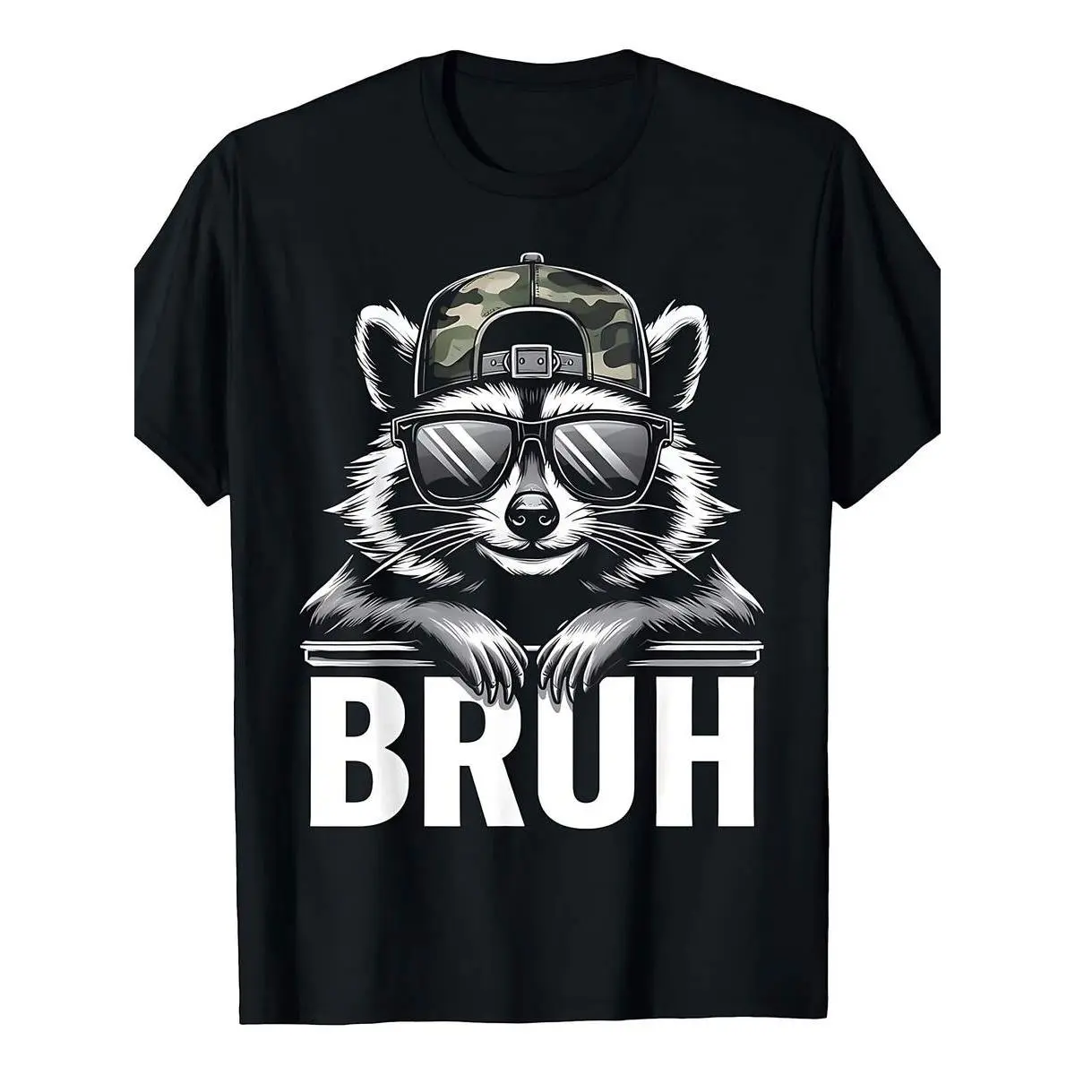 180gBruh Raccoon Trash Racoon Camo Hat Youth Teens Kids Slang T-Shirt