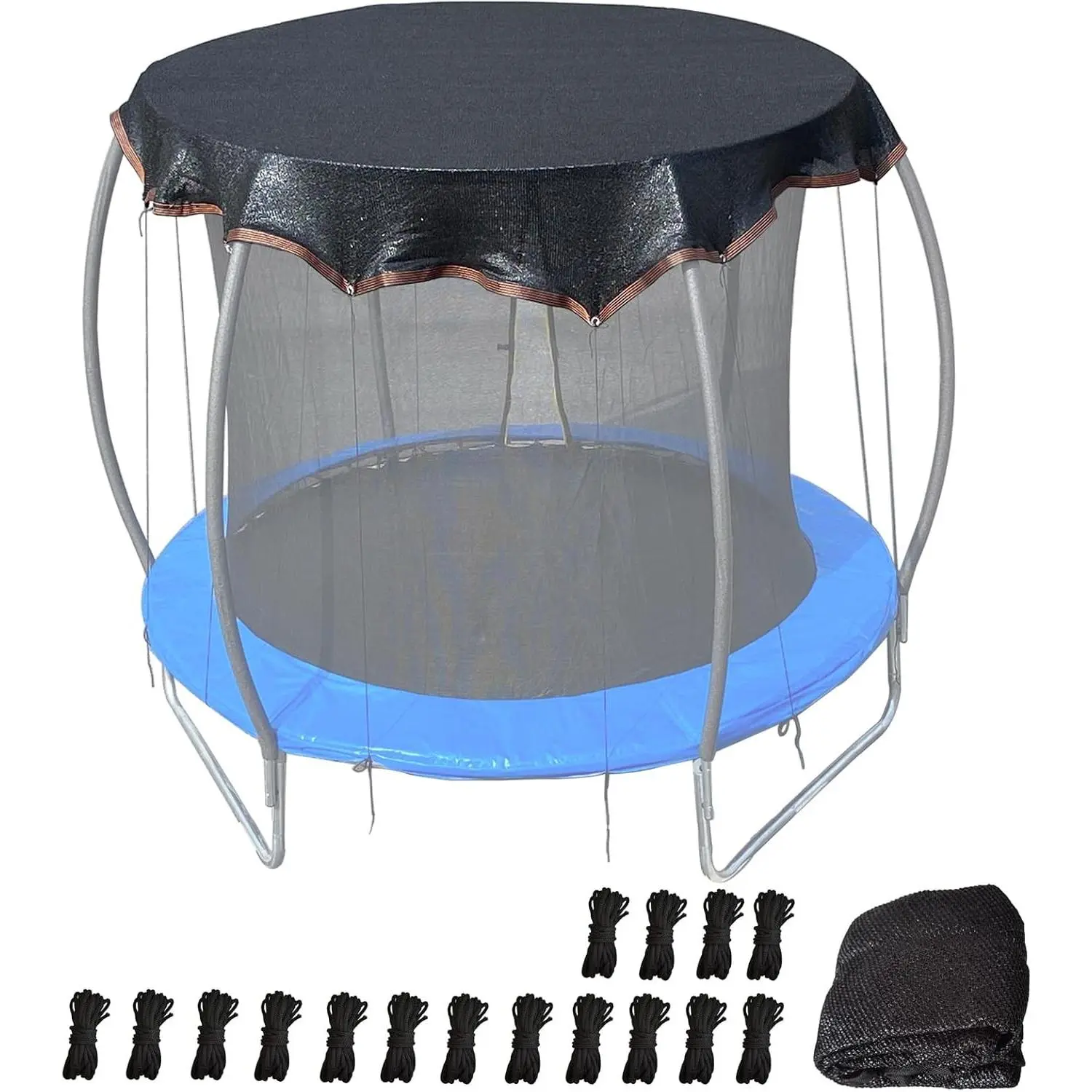 14FT Round Heavy Duty Trampoline Shade Cover, Sun Protection and Leaf Blocking, Easy to Install for Backyard Playground, Tent Only