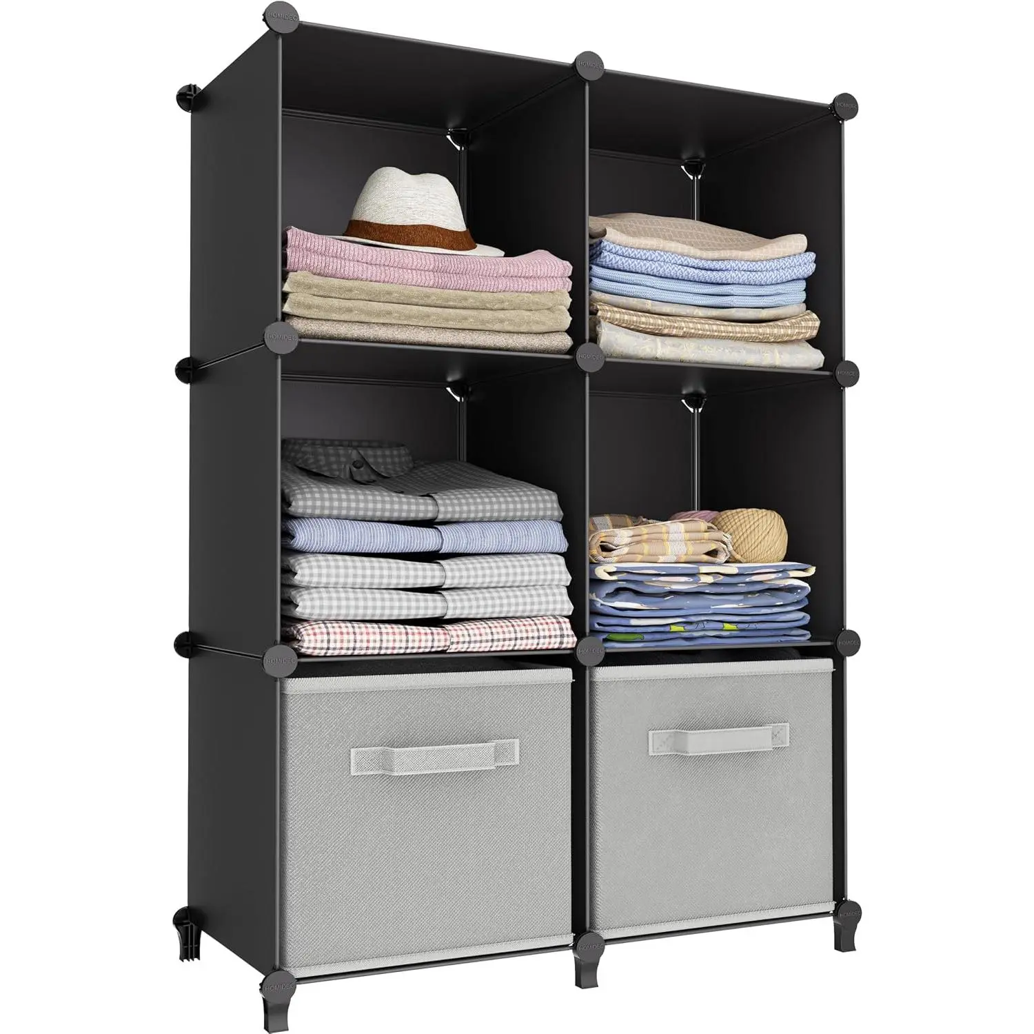 Stackble Cube Storage Organizer Modular Closet Organizers and Storage | 6 Cube Clothes Storage,Portable Bathroom Closet organizers and storage,Cubby storage shelf for Book/Bedroom,Livingroom