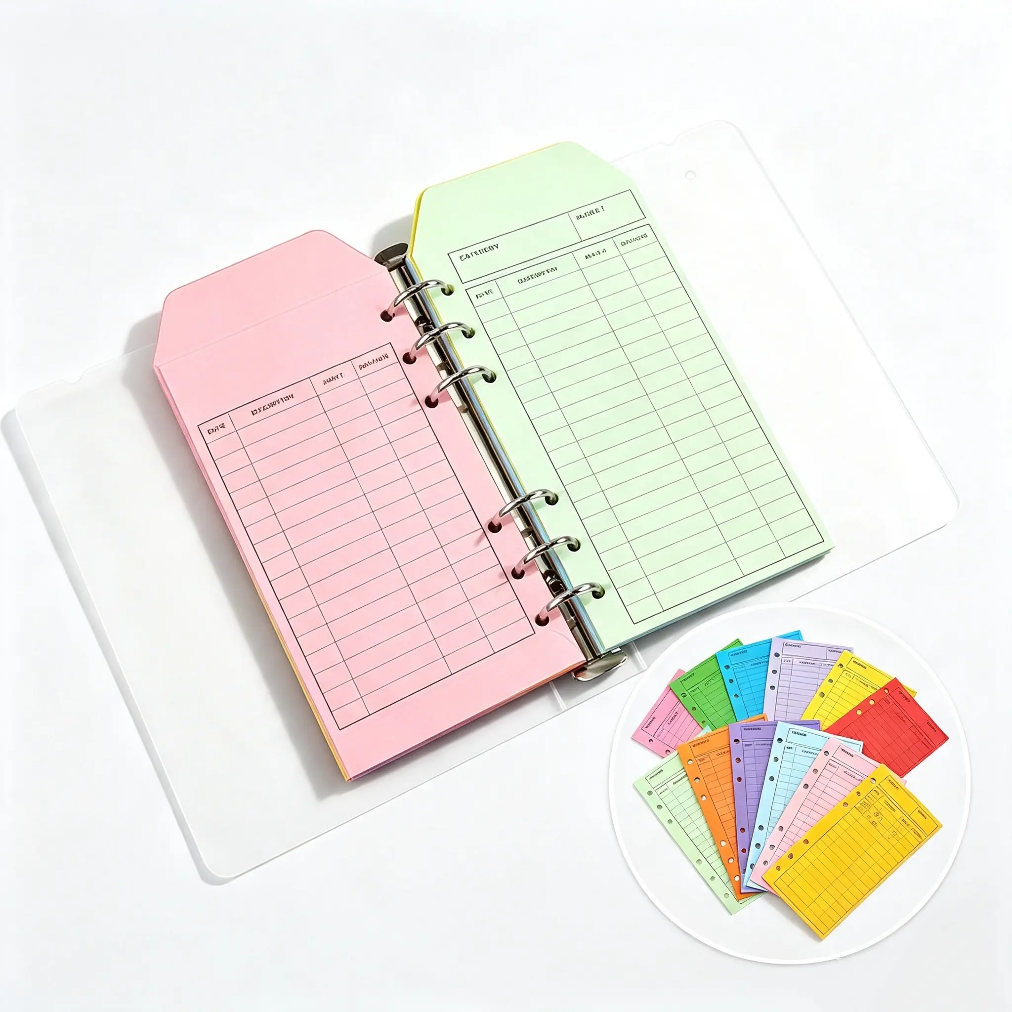 A6 Binder Budget Envelope Set Colorful Frosted Twill Multi Hole Organizer for Household Budget Daily Expense Cash Envelope System Tracking File Bill Sorting Loose Leaf Adjustable Office School Budgeting Essential Back to School Great Choice