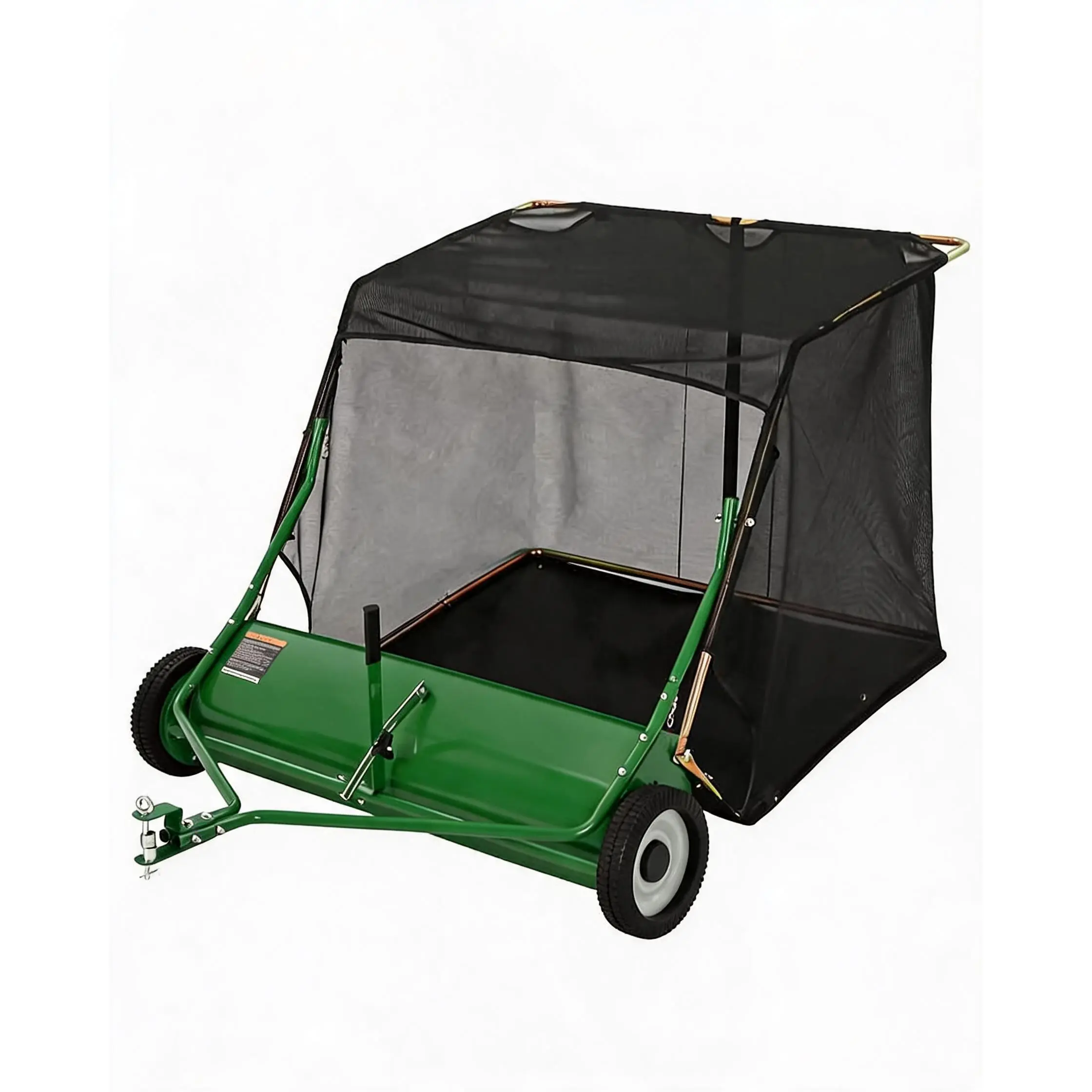 44" Tow Behind Lawn Sweeper, 29 Cu. Ft. Heavy Duty Extra Large Leaf & Grass Collector, Tool-Free Adjustable Brush Height, Dumping Rope for Riding Mower, Yard Driveway Garden, Driveways, Lawn Tractor