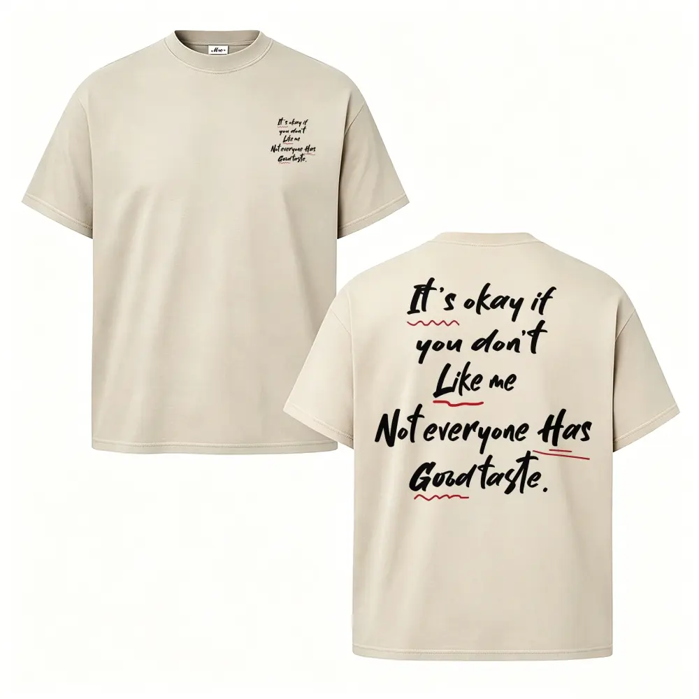 "It's Okay If You Don't Like Me" Slogan Tee; pure cotton crew-neck short-sleeve T-shirt—a unisex, casual, streetwear-style staple for everyday wear.