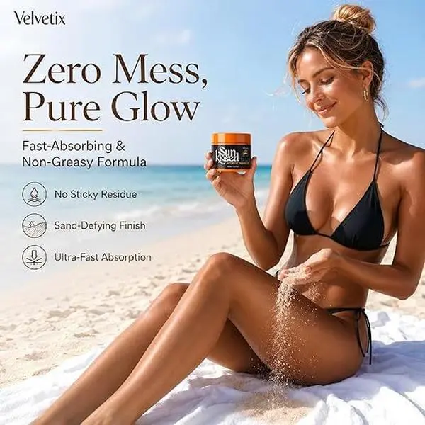 Carrot Intensive Tanning Gel, Moisturizing Outdoor Sun Tanning Cream with Lightweight Non-Greasy Texture for Smooth, Glossy Natural-Looking Tan