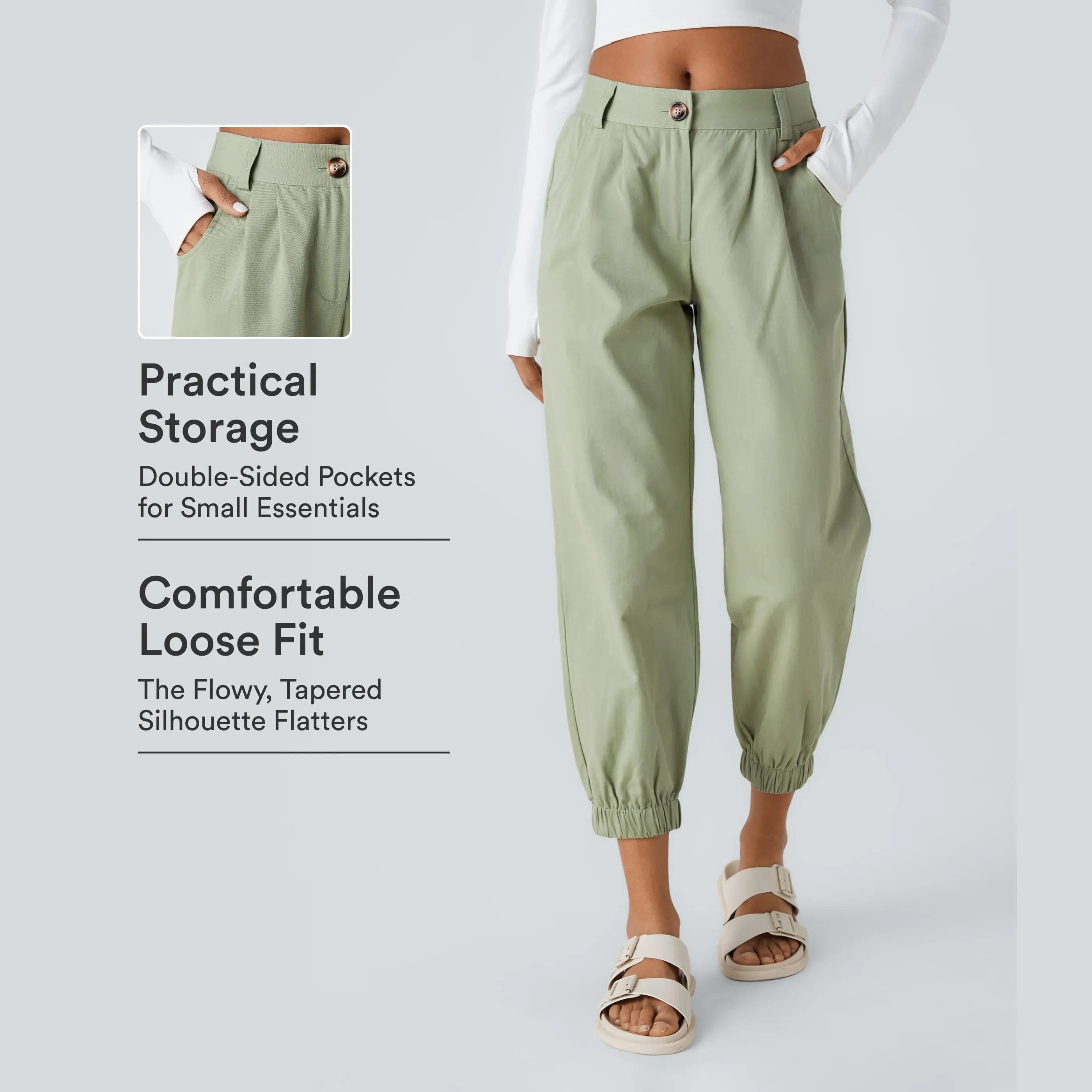 Halara Mid Rise Casual Joggers with Pockets