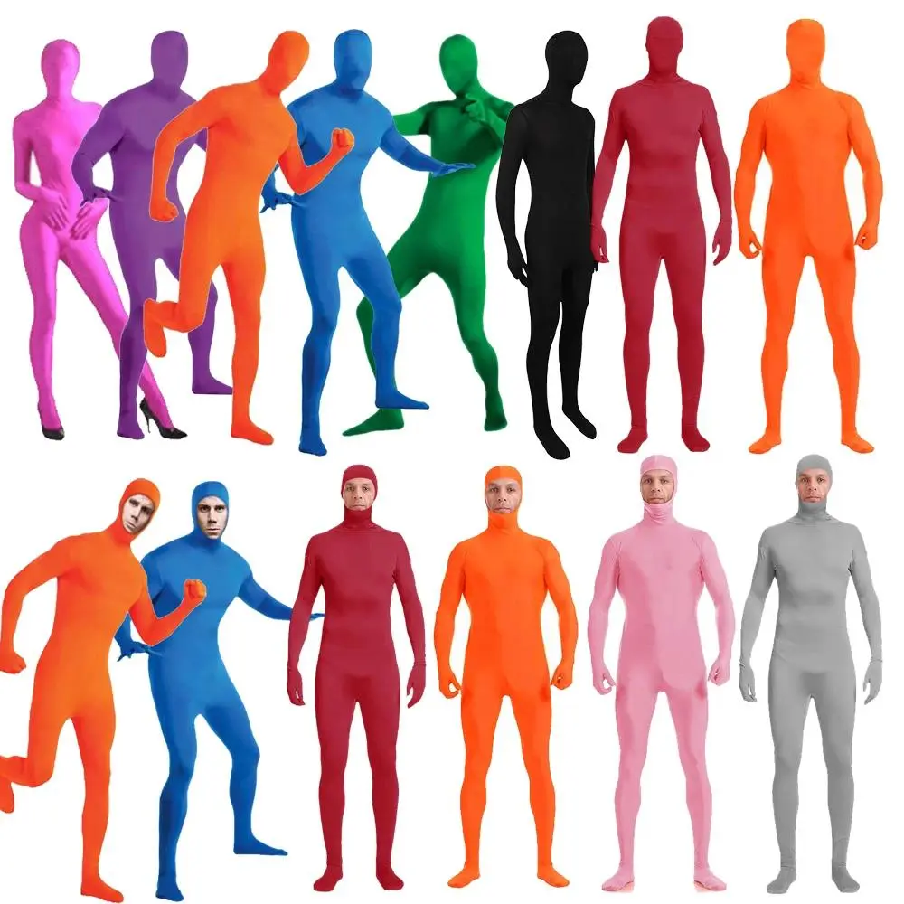 Halloween Zentai Invisible Jumpsuit Cosplay Costume Bodysuits Carnival Skin Tight Suit Spandex Stretch Disappearing Jumpsuit