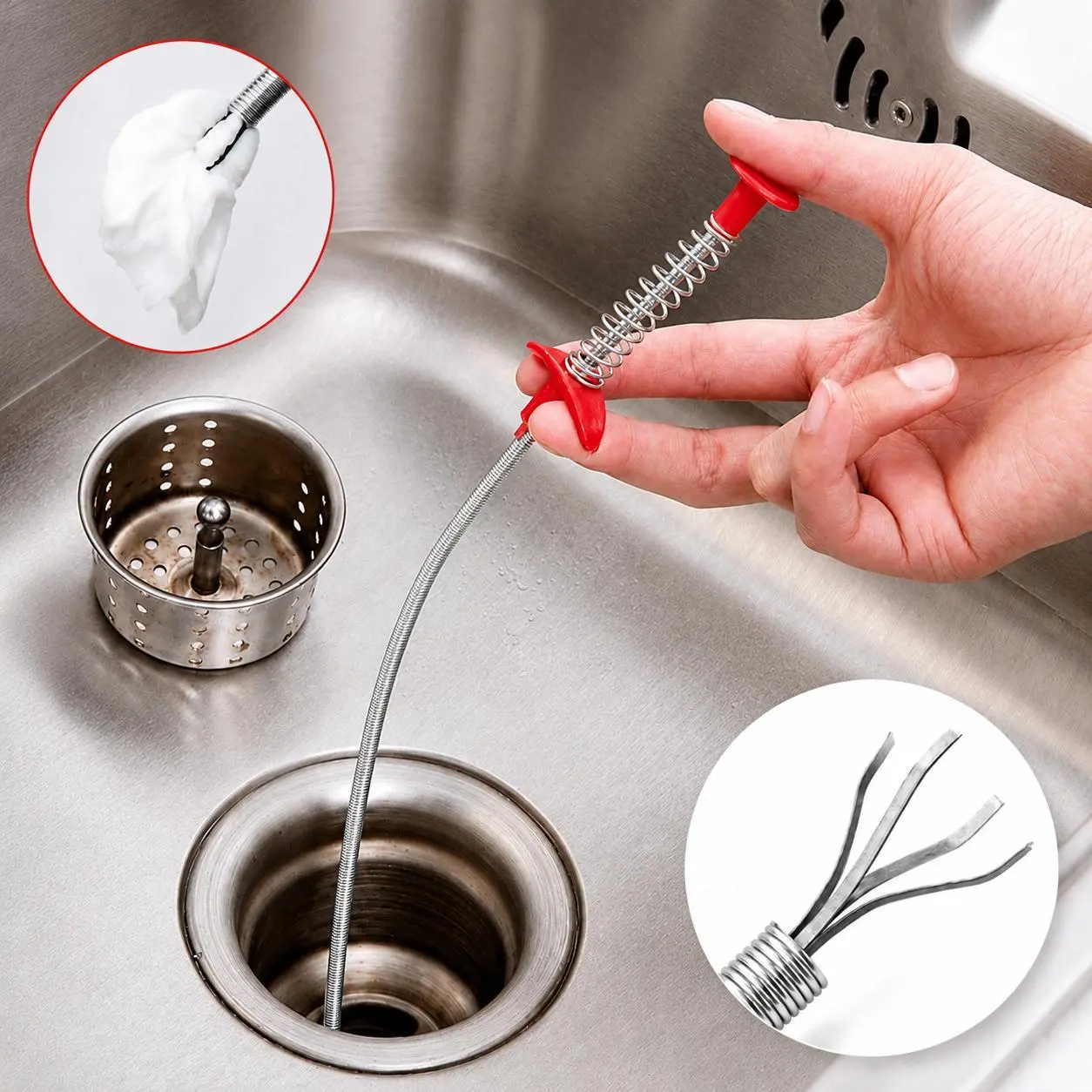Drain Snake, Drain Clog Remover - Gutter Cleaning Tools Drain Cleaner for Toilet Sewer Shower Kitchen Bathroom Tub Clogged Drains Opener Cleaning Tool, Flexible Grabber Claw Pick Up Reacher dealsforyou summerwins