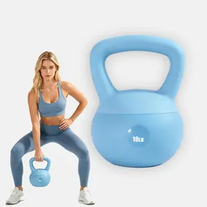 Female Beginner Strength Training Soft Kettlebell 10/15/20LB, Shock Resistant Safe Non-Slip Indoor Fitness Gear