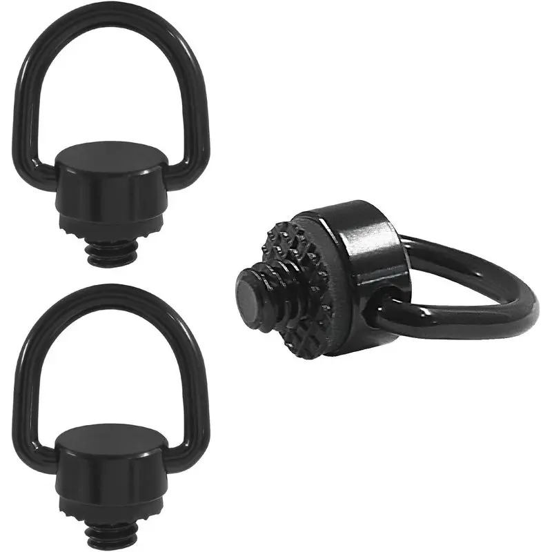Piutouyar 3pcs Stainless Steel D Ring Screw, 1/4"-20 Thread Camera Fixing Screws D Ring Screws for Cameras, Wrist Straps, Selfie Sticks, Gimbals (Black)