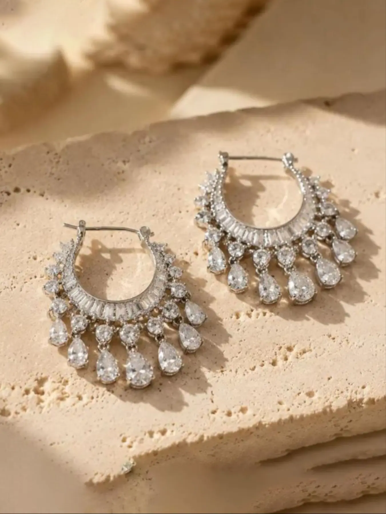 Elegant Zirconia Fringe Stud Earrings, Perfect for Daily Wear, Parties, Weddings, Ethnic Style Jewelry, Women's Fashion Accessories