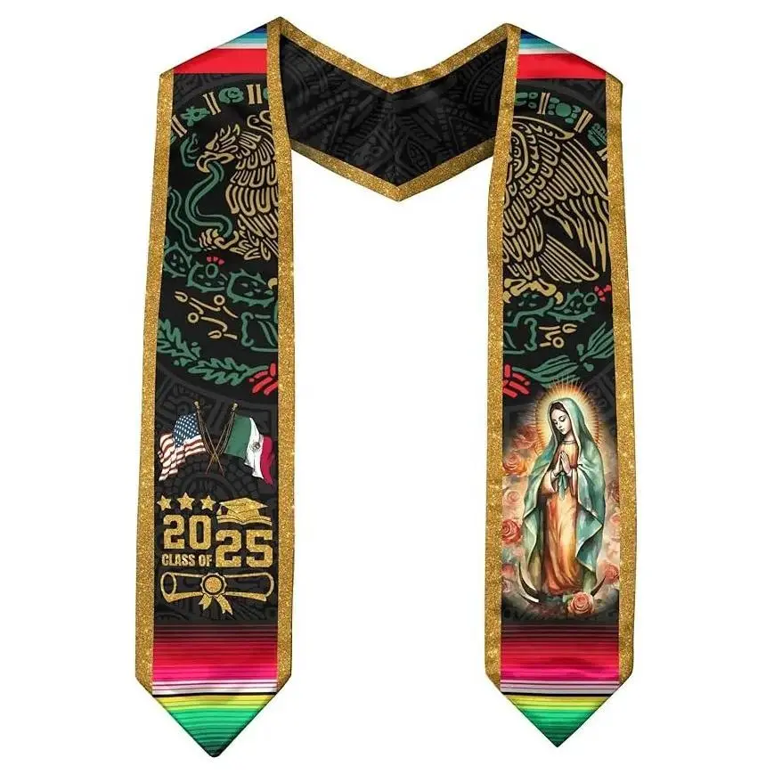 Mexican American Flag Graduation Sash, Mexican Graduation Sash 2025, Mexico Graduation Stoles Gift