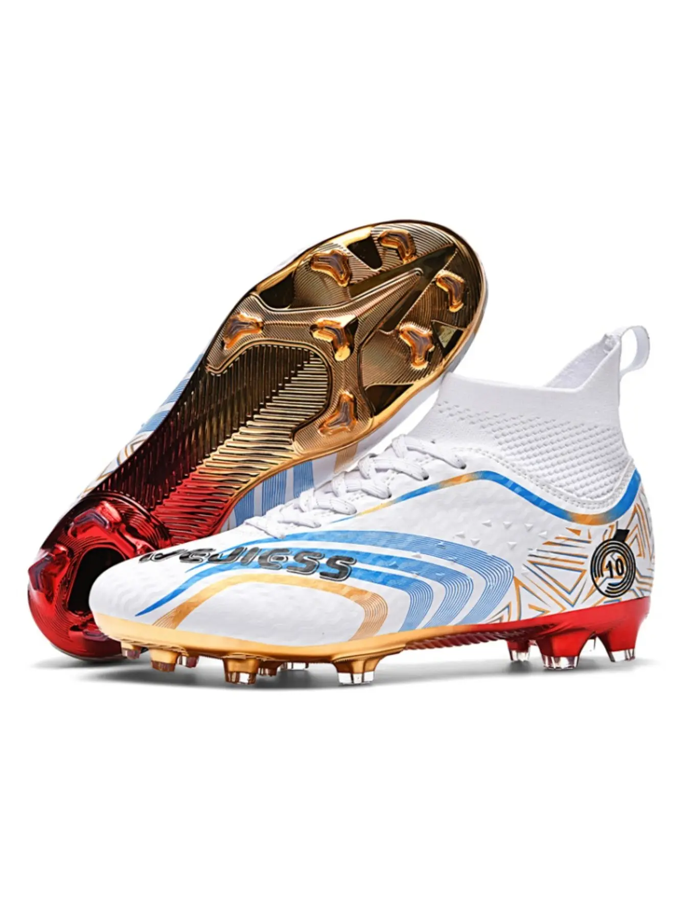 New High-Top Seamless Soccer Boots for Men and Women, Anti-Slip Durable Outdoor Grass Soccer Shoes, Sports Football Shoes, Super Grip and Support, Fashionable and Stylish