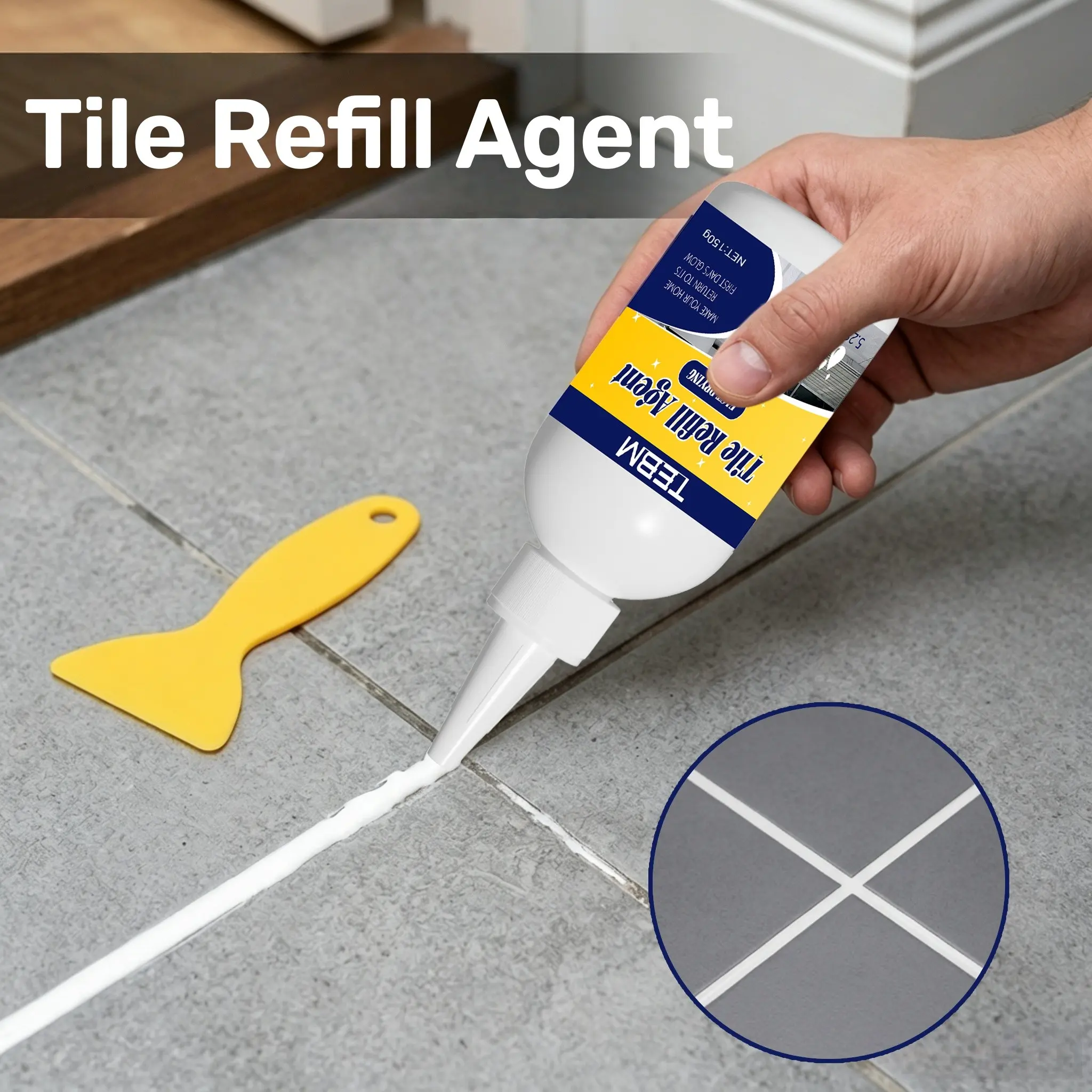Waterproof Tile Grout Sealer, Multi-Functional Fast-Drying Tile Sealant, DIY Friendly, Home Repair Kit for Bathroom, Floor, Wall, Window Trim, Toilet, Sink, Anti Leak, Leak Proof Design