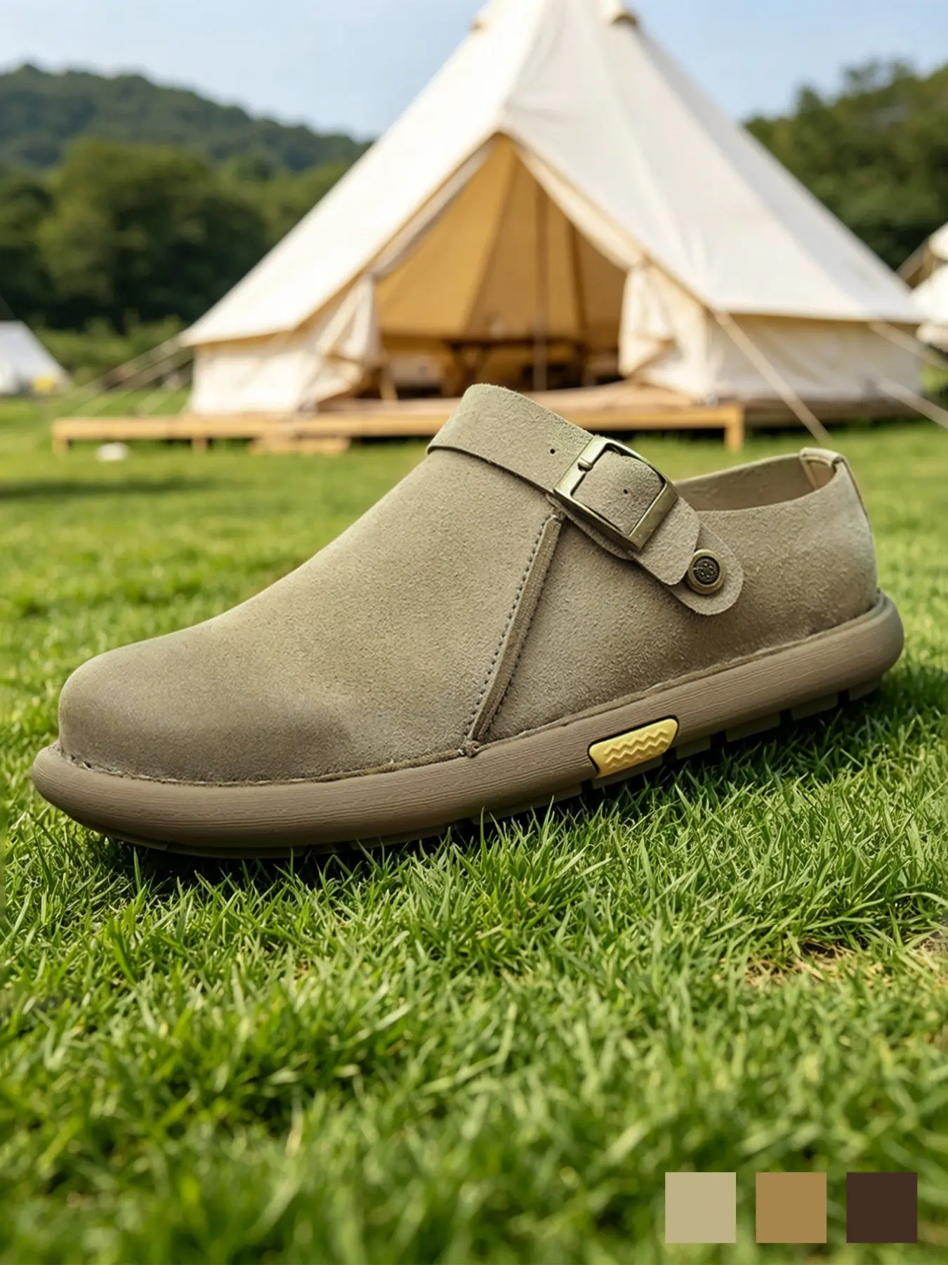 Men's Mules Loafers Slip On, Breathable Lightweight Non-Slip, Faux Suede Buckle, Comfortable Wide Width, Plus Size, Casual Wear Walking Shoes Footwear