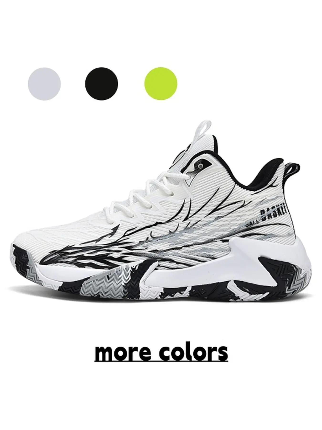 Teenagers High-top Wraparound Basketball Shoes, Multicolor Gradient Mesh Light Shock-absorbing Trainers For PE Class & Court Training