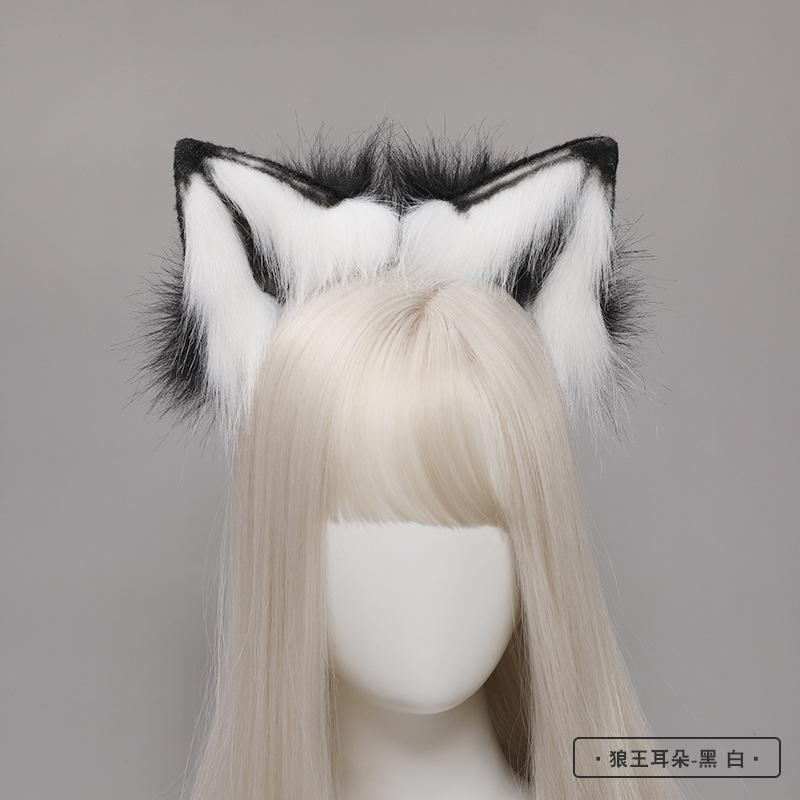 New Red Fox Ear Beast Tail Wolf King Ear Cat Ear Headband Custom COSPLAY Hand Made LOL Golden Fox Ears Anime Hair Accessories