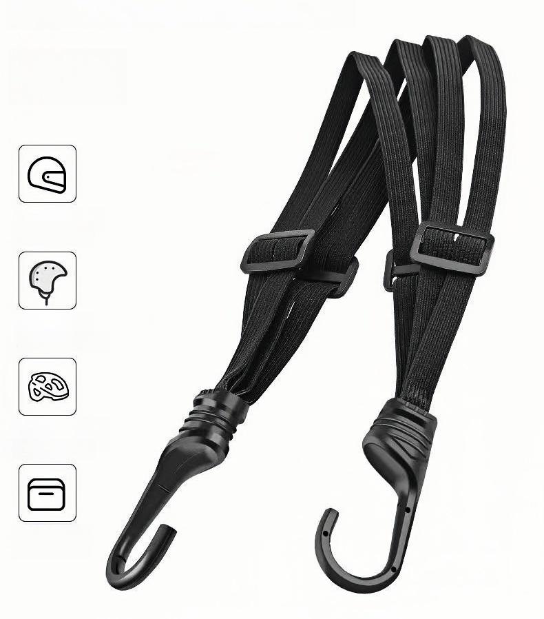 Adjustable Motorcycle Helmet Strap | Elastic Fixing Rope for Securing Helmet to Back Seat (60cm/90cm) - Anti-Loss Design
