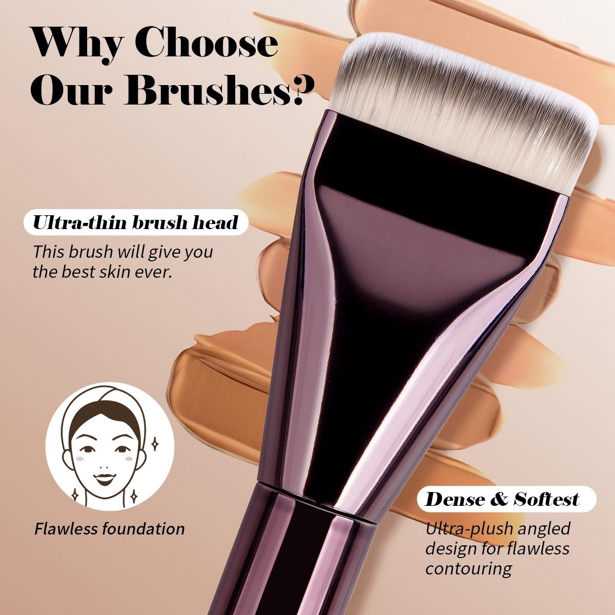 MAANGE 3/9 Counts Makeup Brushes Set, Flat Tongue, Curved and Ultrathin Foundation Brushes, Professional Cosmetic Brushes for Foundation Blending & Powder Application, Beauty Tools, Makeup Gifts for Friends, Face Makeup Brushes