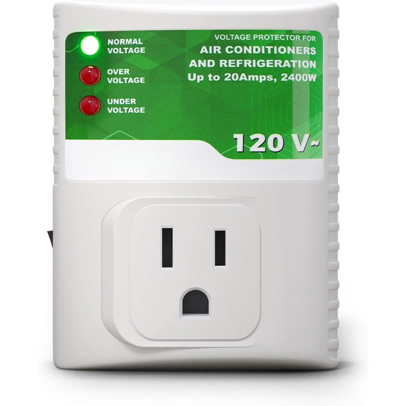 Surge Protector for Refrigerator, Wall Power Surge Protector Plug in for TV, , Washing Machine, Freezer and  Appliances, 120VAC, 20Amp, 2400Watts, 1 Pack