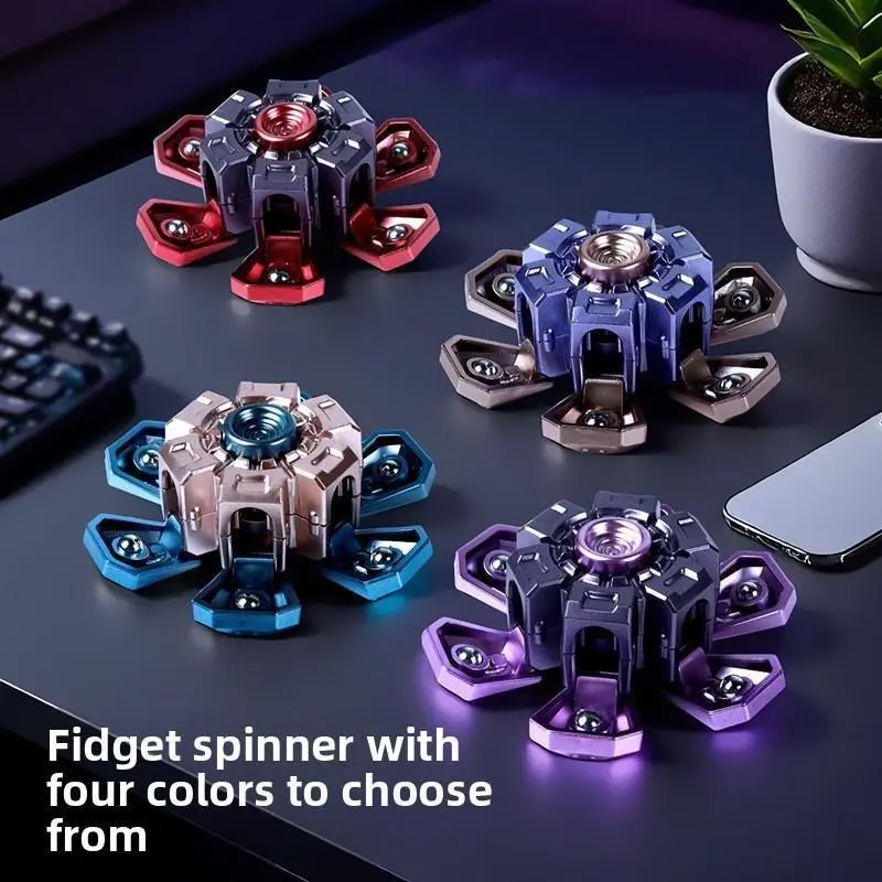 Mecha-Style Deformable Fidget Toy, Tech-Inspired Finger Spinner, Twistable Gadget for Stress Relief and Focus