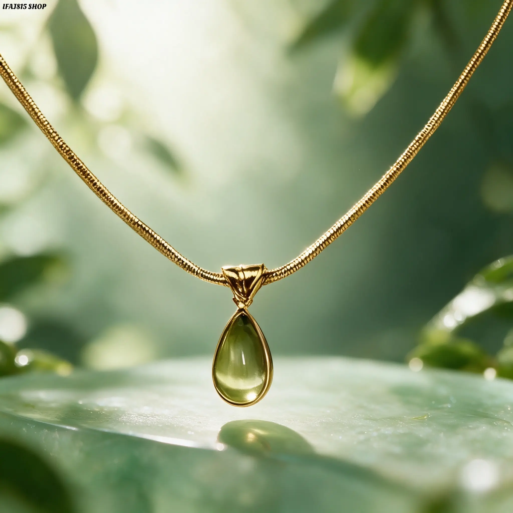 Women's Gemstone Pendant Necklace, Trendy Teardrop Stone Jewelry with Forest Green & Ocean Blue Crystal Pendants, Elegant Minimalist Layering Necklace, Lightweight Comfortable Fashion Accessory for Daily Wear, Party & Gift Ideas