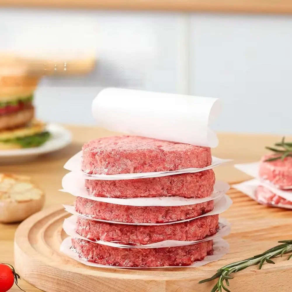 200-Count Round Hamburger Patty Paper Discs, Nonstick Meat Separator Sheets for Burgers, Cakes, Candy Wrapping, Food Preparation and Freezer Storage