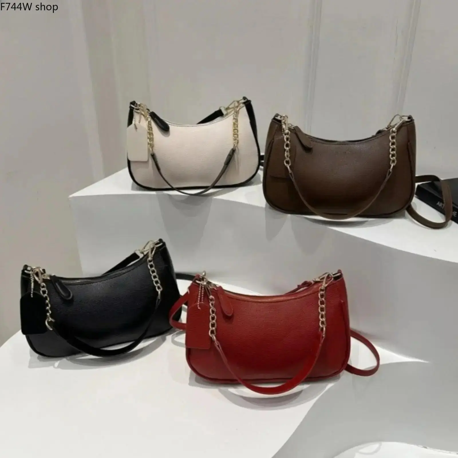 Women's Vintage Underarm Crossbody Bag with Crossbody Strap - Plain Solid Large Capacity Shoulder Purse for Office Wear & Everyday Use