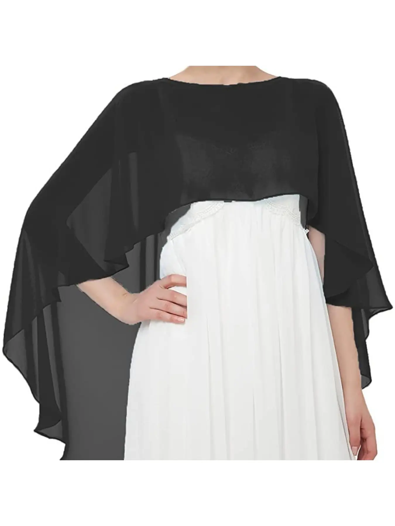 New evening dress pashmina hooded cape thin chiffon solid color scarf sun protection breathable monochrome long cape Loose Fit Shawl For Dress
