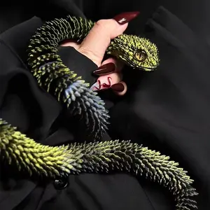 Mobile Joint Snake Model, Bendable Hinged Snake Desk Decor, Realistic Scaled 3D Print, Horror Snake Ornament, Prank Tool, Gift for Reptile Lovers