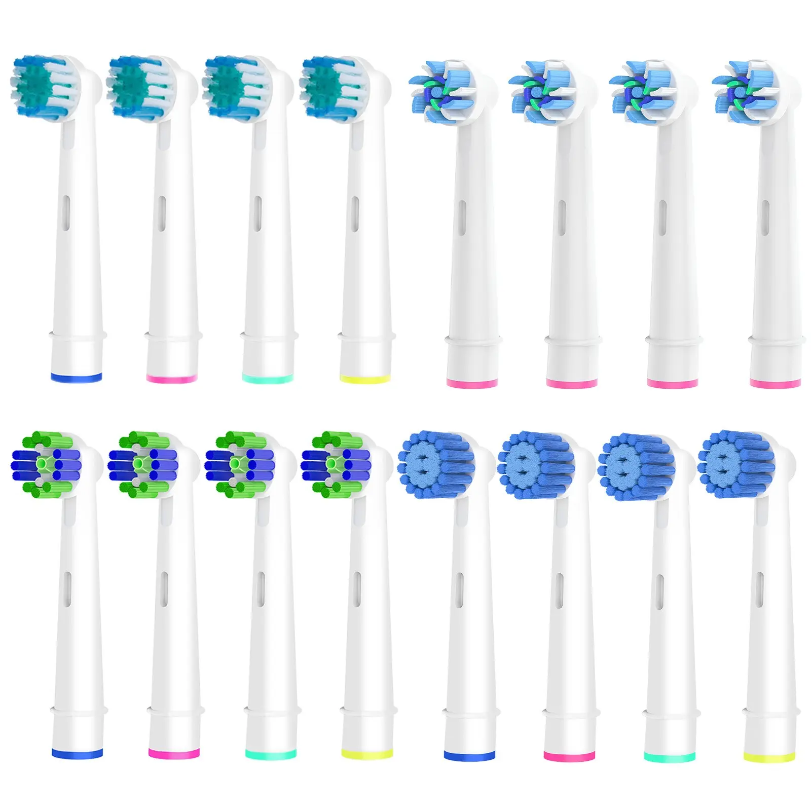 4.8.16 Pack Replacement Brush Heads for Oral-B Electric Toothbrush, Precision, Cross, 3D Whitening, Sensitive Care Brushes Included