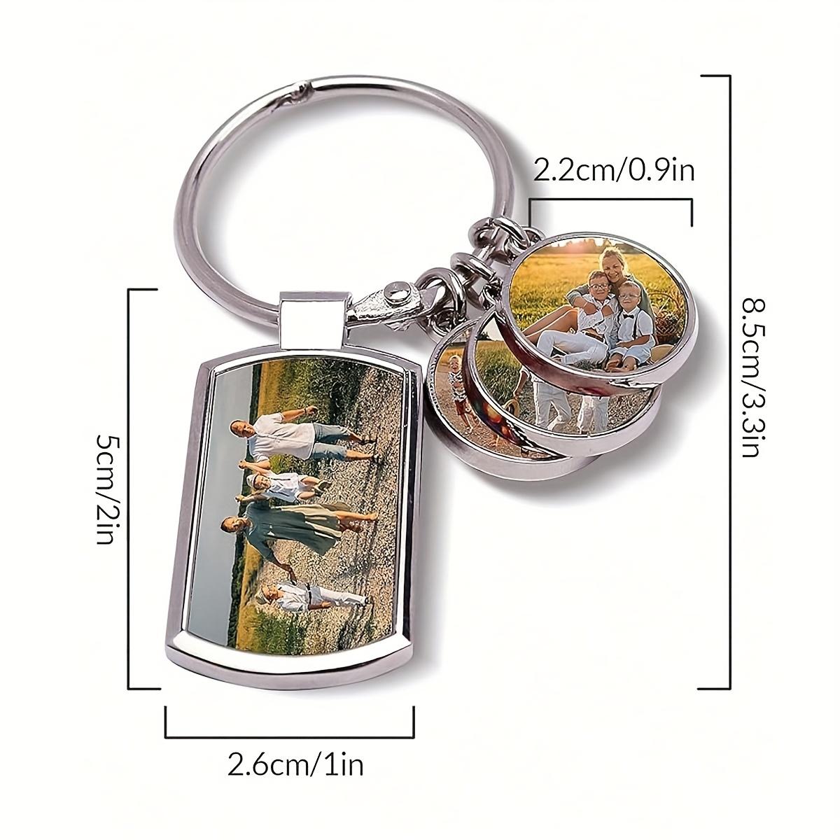 Custom Photo Keychain-4 Pictures, Personalized Keychain, Customized Picture Key Chain, Customizable Bag Charms, Keychains for Women/Mens, Decoration, Zinc Alloy, Anniversary, Birthday Gifts, Family