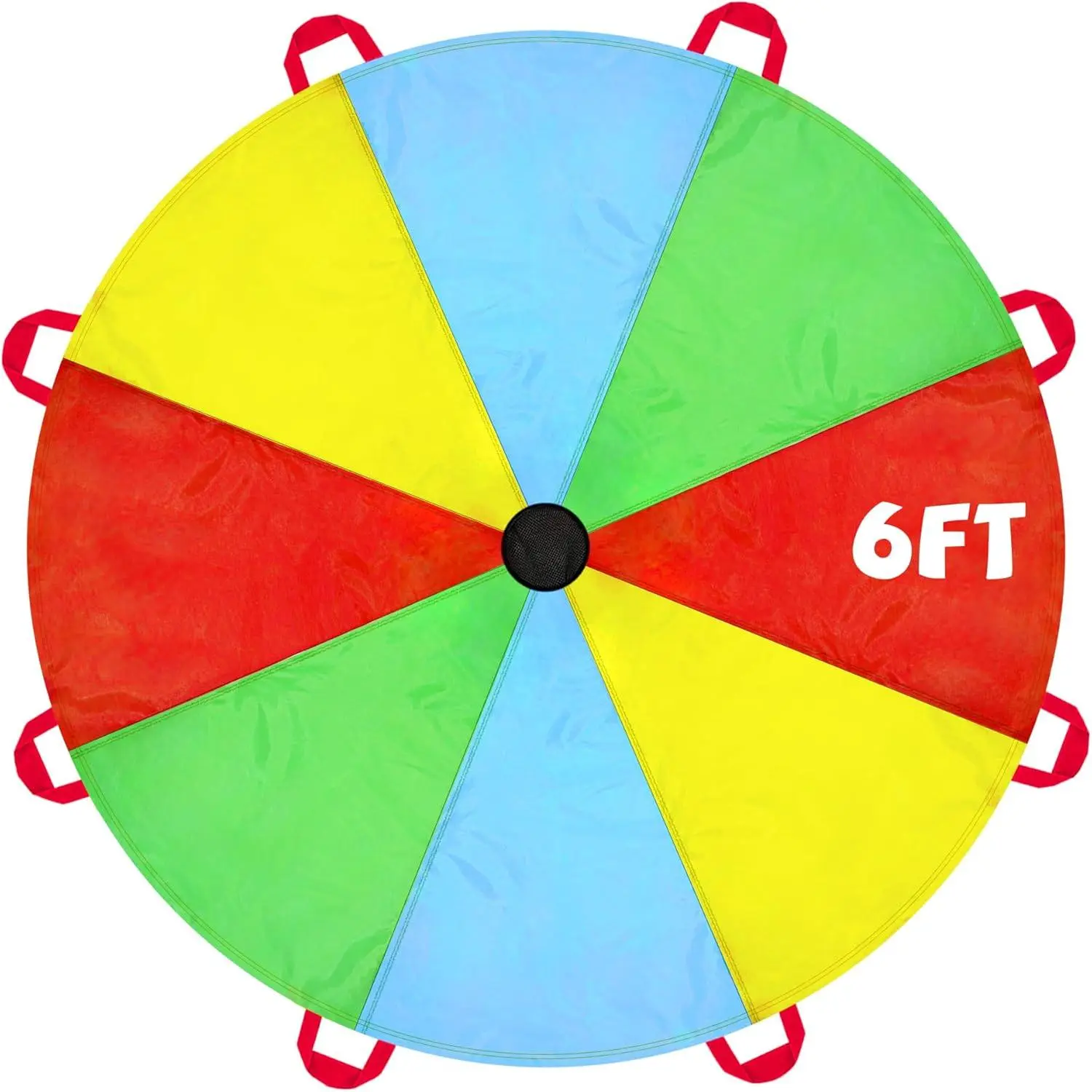Kids Play Parachute, 6ft Rainbow Parachute with 8 Handles, Cooperative Group Game Toy for Indoor & Outdoor Playfidget toys