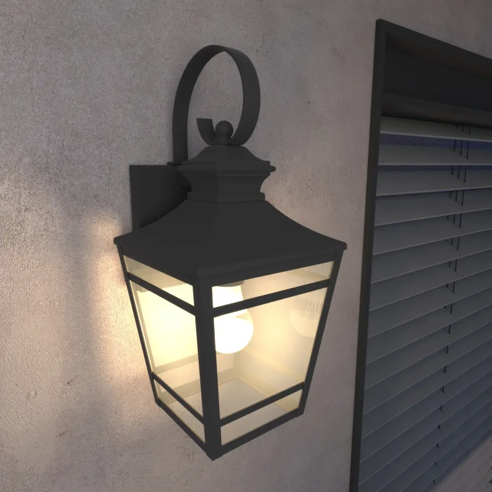 Large Outdoor Wall Lights for House, 16.5 Inch Exterior Wall Sconce Lighting Fixtures, Modern Black Waterproof Outdoor Porch Lights with Clear Glass Shade, Anti-Rust Wall Mounted Lantern for Patio, Garage, Entryway, Garden, Hallway (2 Pack)