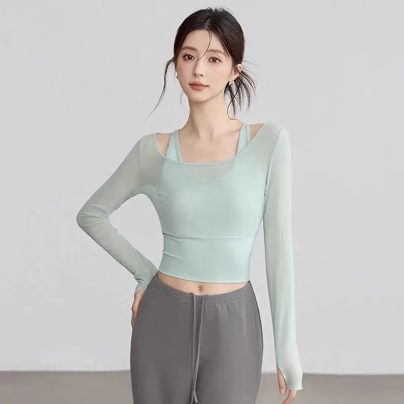 Yoga Clothes Autumn and Winter Tops with Chest Pads Tight-fitting Slimming Long-sleeved Stylish Training Fitness Gym Top,Monaco,Yacht,Club,baggy,compression,shirt,Shape,Men's,Moisture,bass,pro,gaiter,Meme,Christmas,Funny