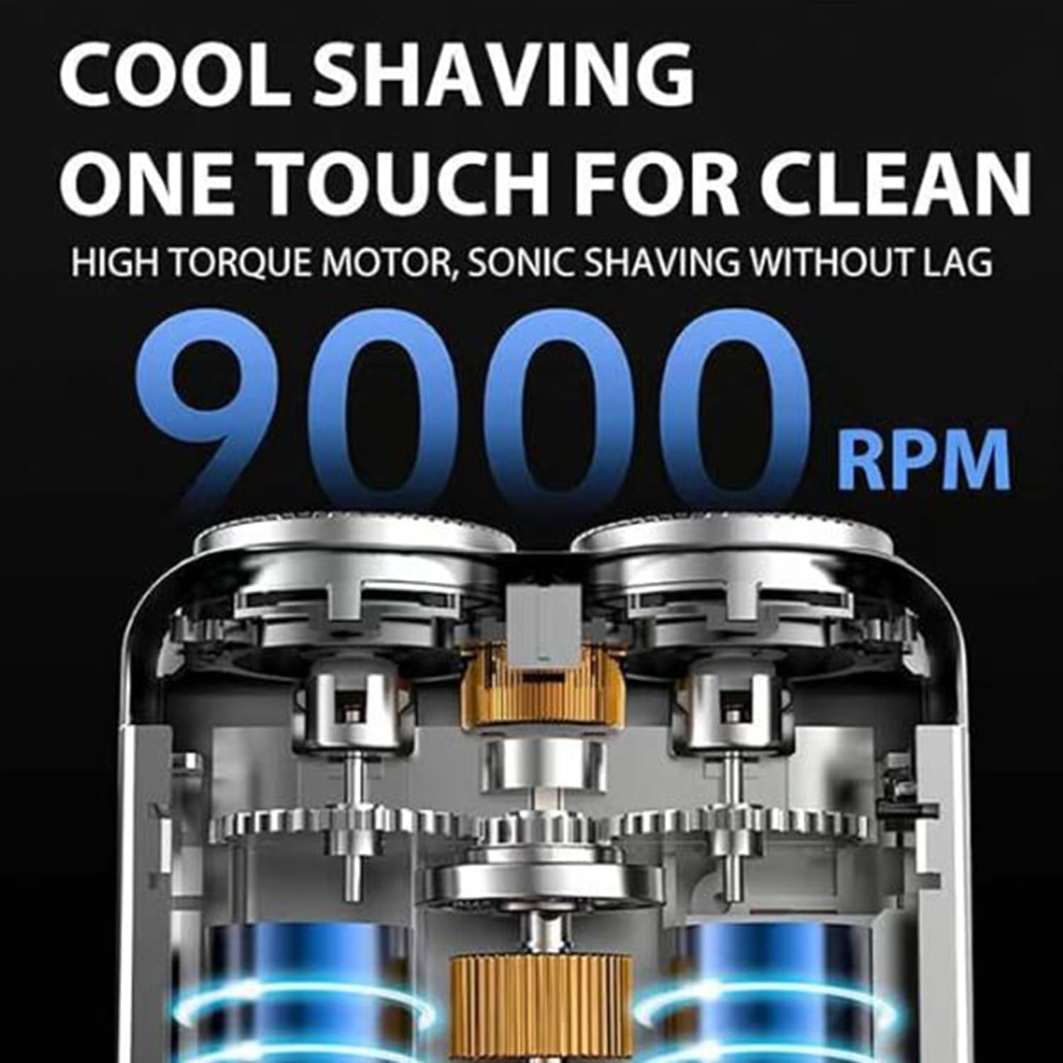 Portable Mini Electric Shaver for Men, Dual Ring Rotary Razor, USB Rechargeable Magnetic Washable Beard Trimmer for Home & Travel