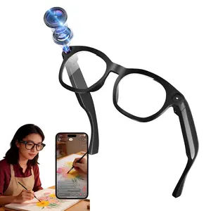 Smart Glasses with Camera, 8MP Camera, 290Mah Battery, Anti-Shake Video Recording, 4GB Memory (No TF Card Need), Build-in Mic & Speakers, Bluetooth Calling, AI Real Time Translation, WiFi Transfer, 2 Lenses Total (Transparent +Black)