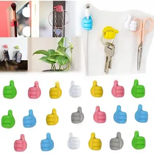 【30 PCS】Funny Thumb Shape Hooks - Strong Adhesive for Kitchen/Bathroom/Workshop  #Organization  Wall Wire Clear hanger,Summervibes Hangable Silicone Summerwins