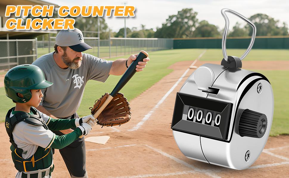 AGS 2 Pcs Clicker Counter, Hand Tally Counter with Large Display - Mechanical Pitch Counter Clicker for Baseball, Inventory, People Counting, Events, Gym Reps(Silver)